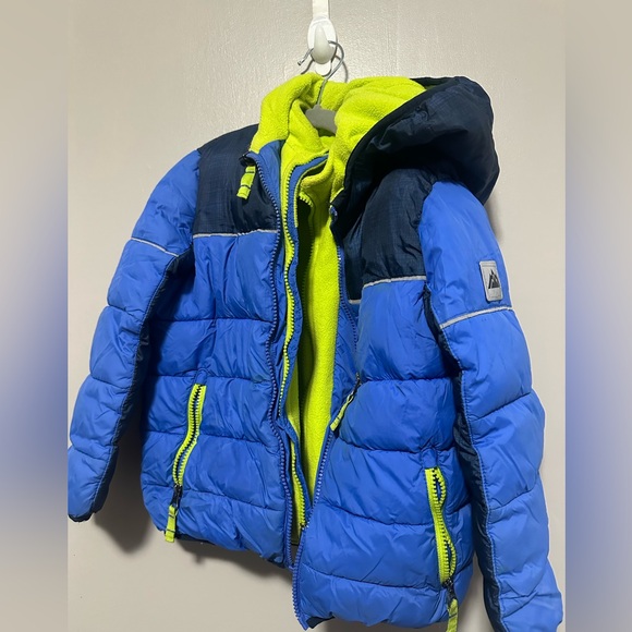 Snozu Blue Puffer With Neon Green Fleece - Picture 1 of 6